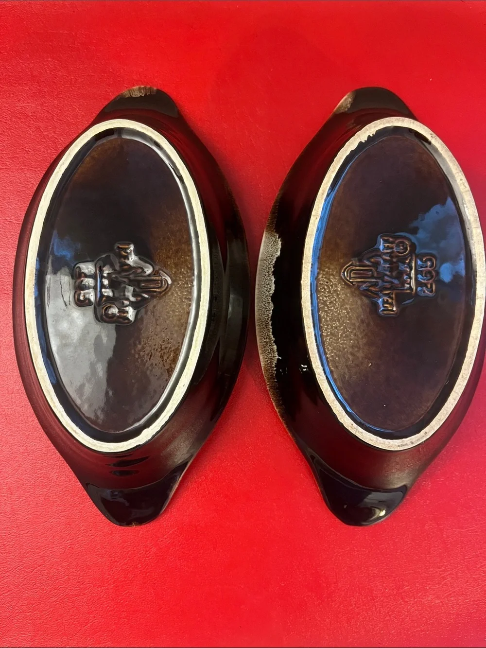 Vintage Pfaltzgraff 265 Gourmet Brown Augratin Baking Dish Set Of 2 9 7/8L 5W